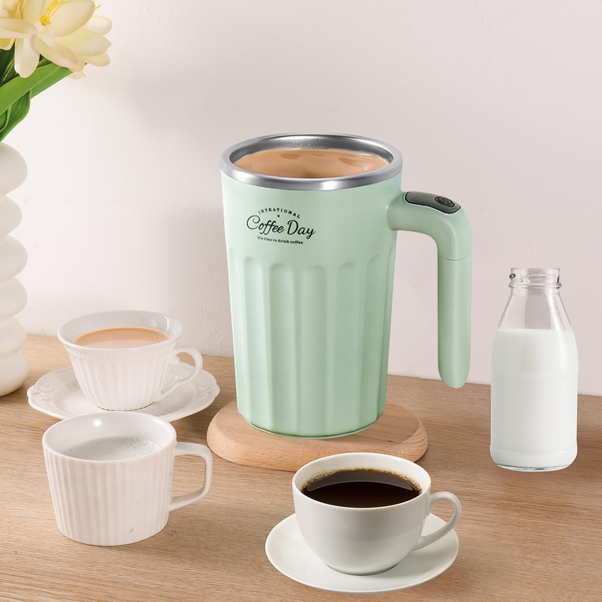 Drink Stirrer,Electric Mixing Mug,Electric Stirring Coffee Mug,Stirring mug, Coffee Mugs,Suitable for Coffee, Milk, Cocoa and Other Beverages