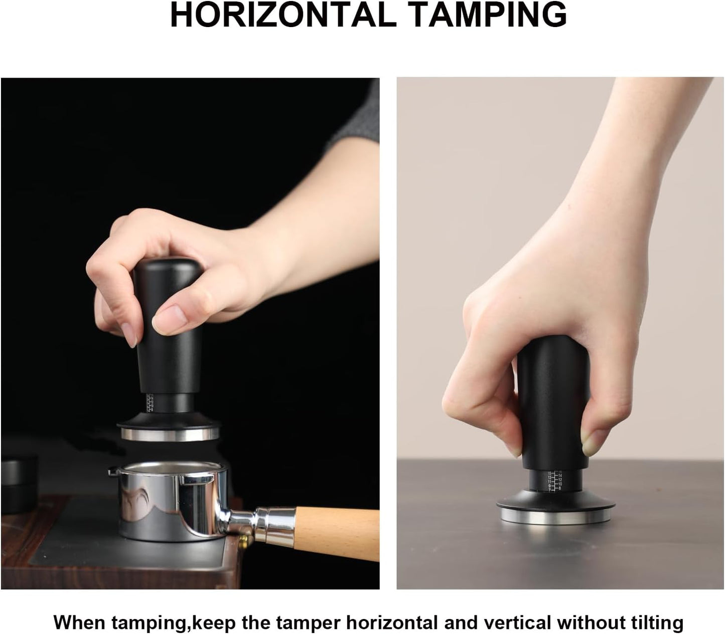 53mm Espresso Tamper,Spring Loaded Tamper with Stainless Steel Flat Base,Compatible with 53mm Portafilter,Coffee Tamper for Coffees Enthusiast and Home Barista