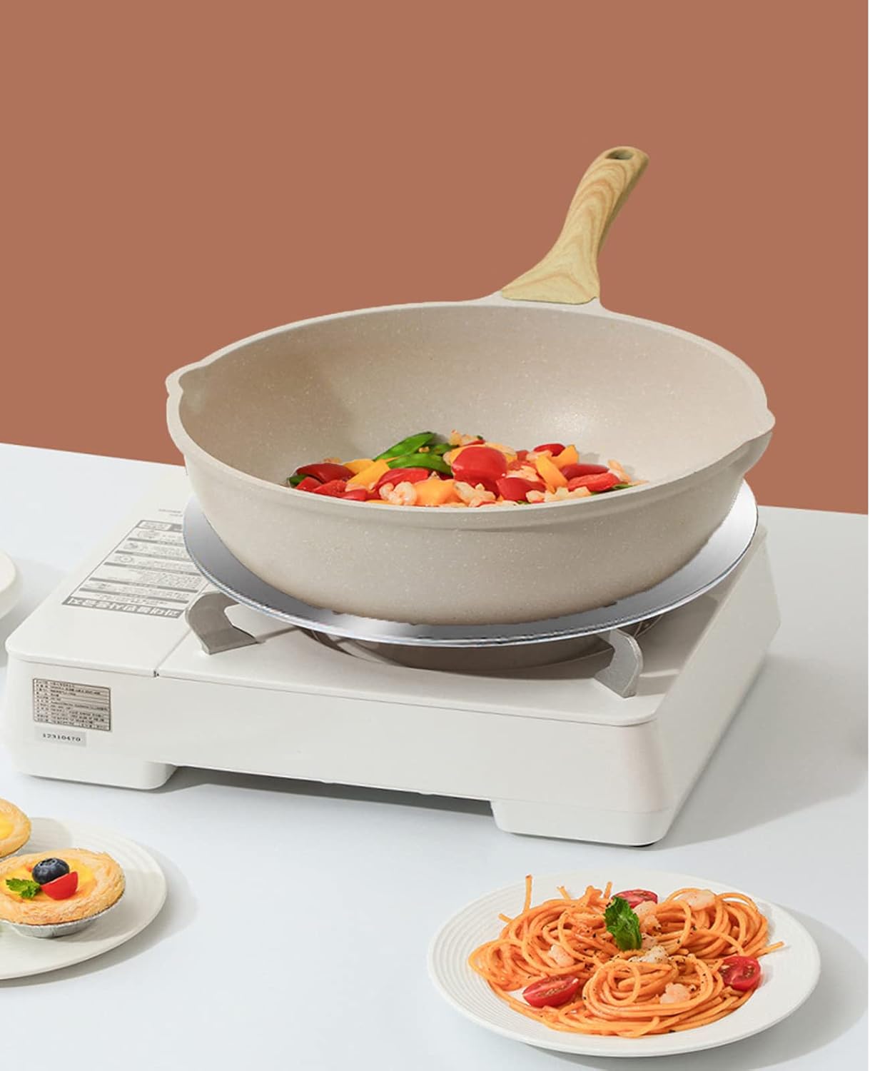 6.3Inch Heat Diffuser Plate, Grourarty Stainless Steel Cooking Induction Adapter Simmer Plate for Electric Gas Glass Cooktop Hob Ring, Induction Cooktop Converter Plate with Handle