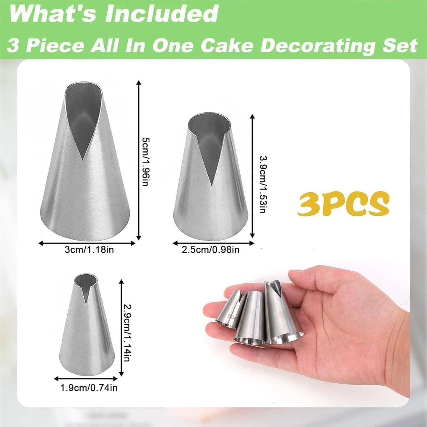 cake piping tips, Russian Piping Tips Set,V-shaped Wave Nozzles Piping Kit - DIY Icing Nozzle Tool for Cupcakes (V-shape)