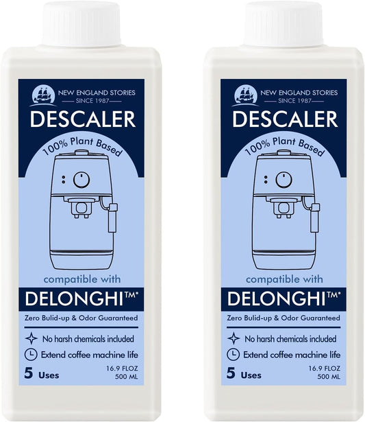 10 Uses DeLonghi Compatible Descaling Solution, Specially Designed to Clean Delonghi Coffee Machines and Maker - 33.8oz Espresso Coffee Maker Cleaner, Coffee Pot Cleaning Limescale Remover