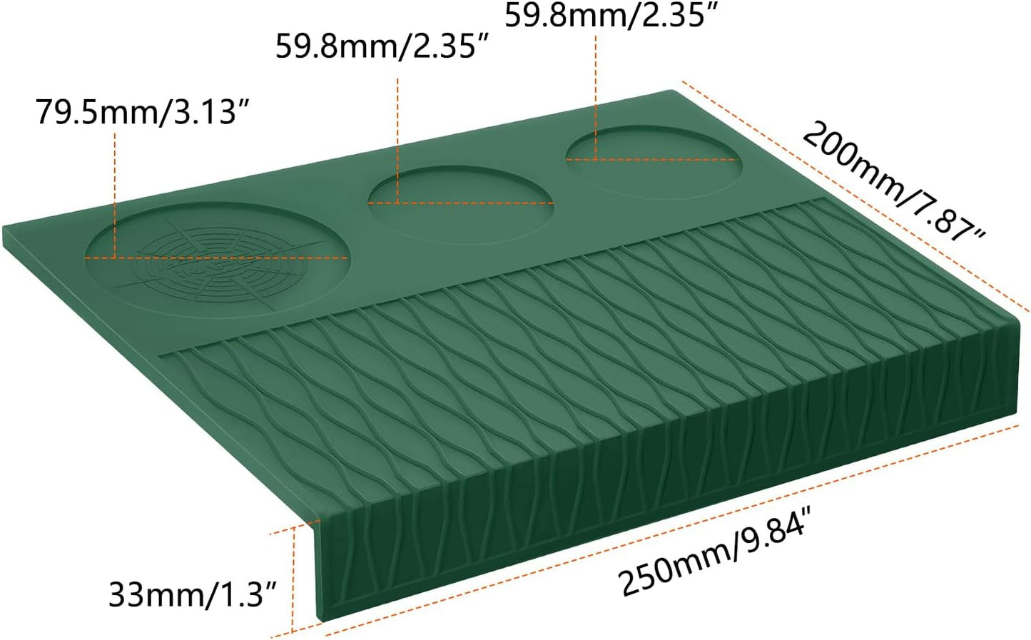 IKAPE Espresso Tamping Mat, Food Grade Silicone Coffee Tamper Mat, Portafilter Tamp Mat Espresso Accessory For Baristas, Waterproof Heat Resistant Tamping Pad Mat for Counter(Green)