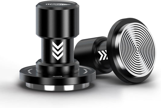 IKAPE 58.35MM V6 Impact Espresso Tamper with Sound Feedback, 15lb/30lb Interchangeable Springs, Espresso Low-Profile Tamper with Triple-spring System, Fits Over 58mm portafilters
