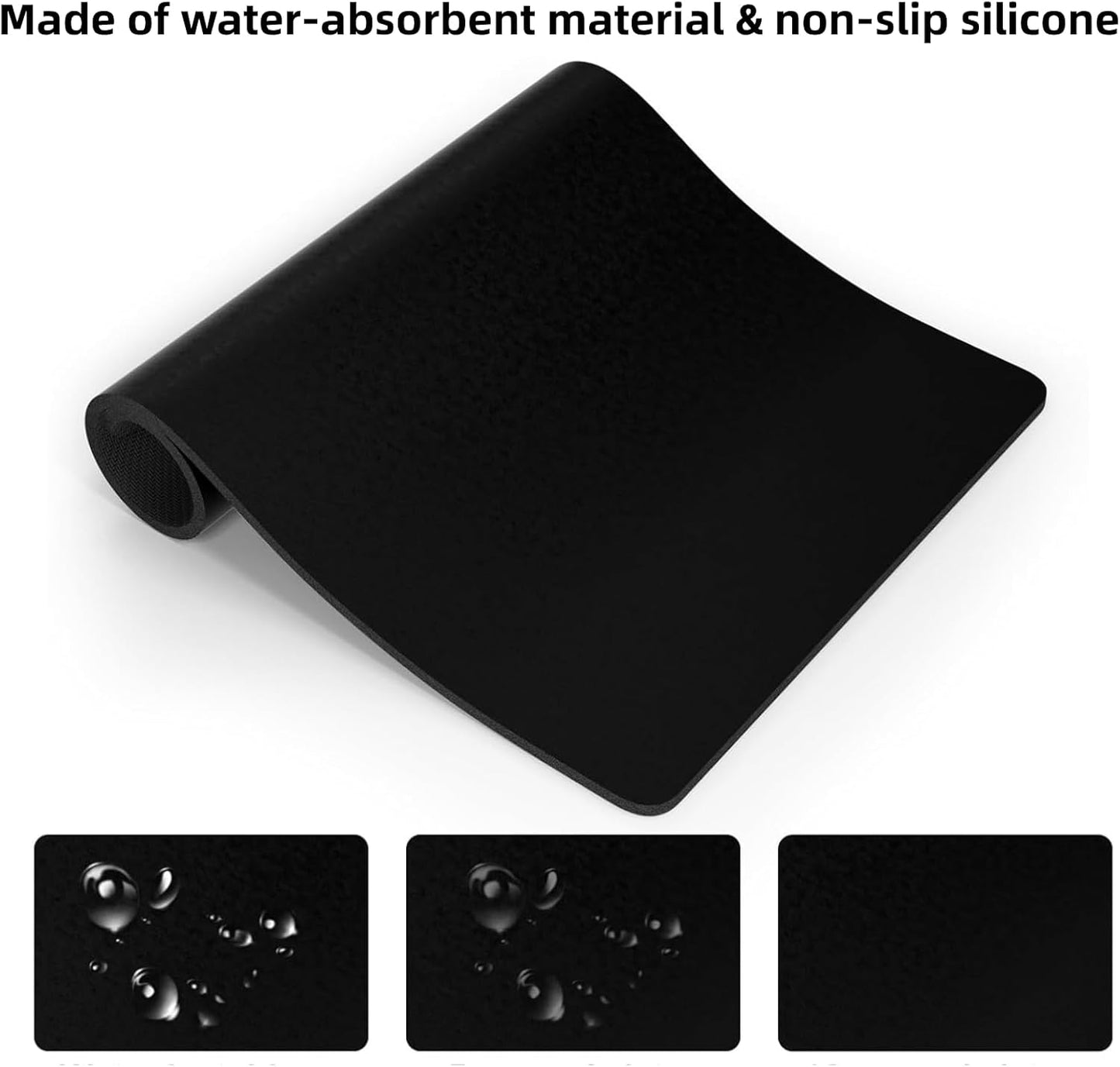 Espresso Coffee Mat for Ninja Luxe Cafe Accessories Breville Espresso Machine Accessories, 12x19 Inch Coffee Bar Mat for Countertop for Ninja Coffee Maker, Black