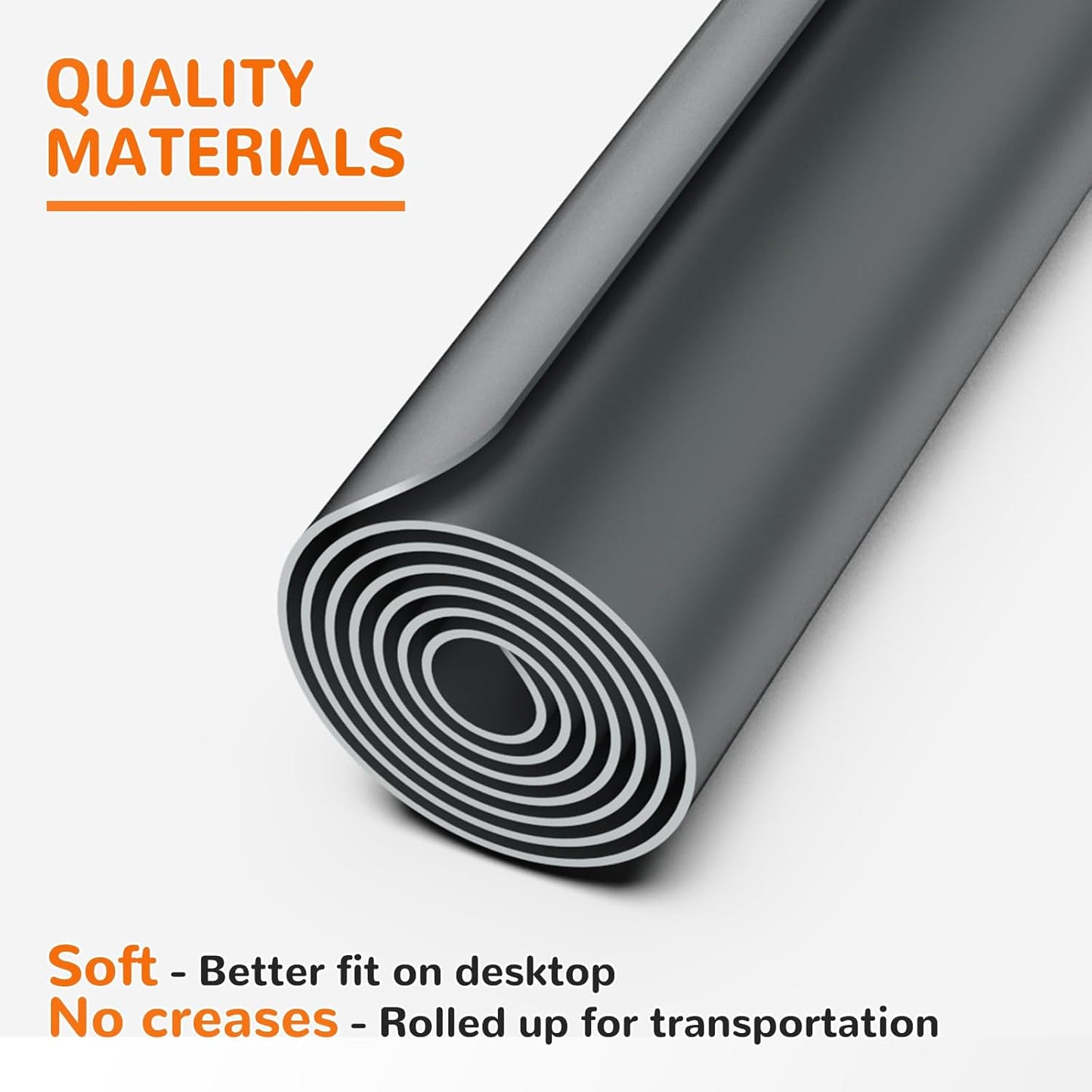 Warome Silicone Mat, 47"x 23" Silicone Mats for Kitchen Counter, Nonslip Heat Resistant Mat, Extra Large Kitchen Counter Mat, Countertop Protector for Craft, No Creases-Gray