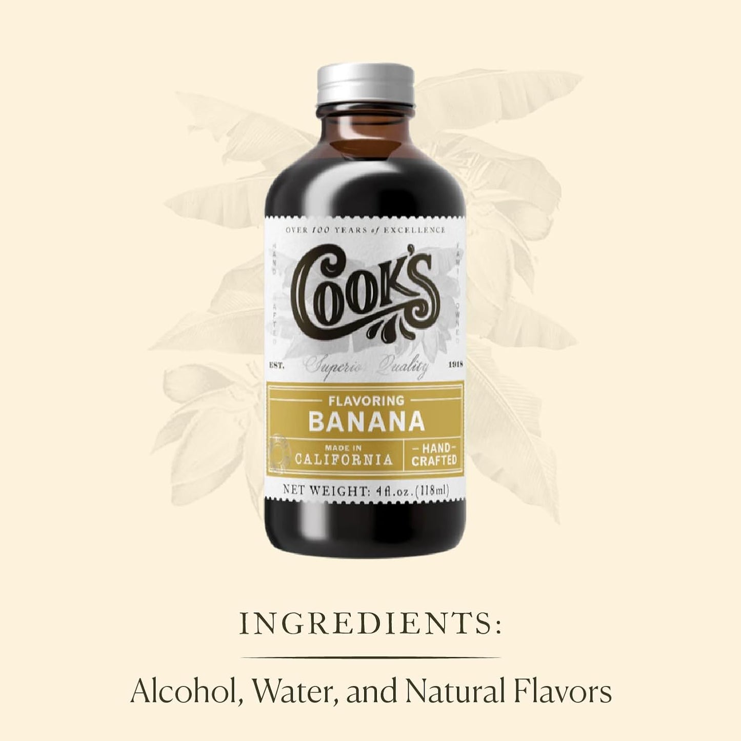 Cook's, Banana Flavoring for Baking, Candies, Beverages and Ice Cream, 8 oz