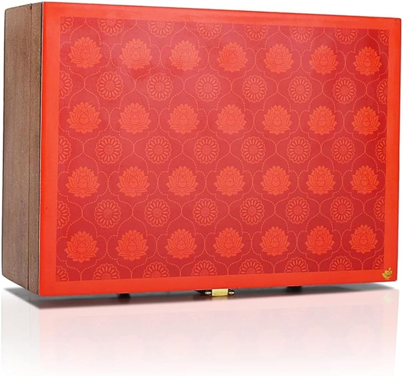 Octavius Gift's Select - Assorted Tea in Lotus Printed Wooden Box | 6 Flavors, 90 Tea Bags | Black & Green Tea | Tea Gifts for Women & Men | Tea Variety Pack | Mothers Day Tea Gift Box