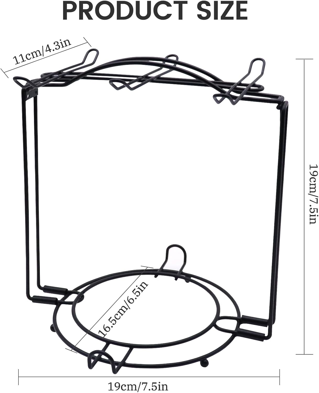 Tea Cups Holder,Black Metal Coffee Cup Tea Cups Rack,Foldable Organizer for Coffee Cup Spoon and Saucers