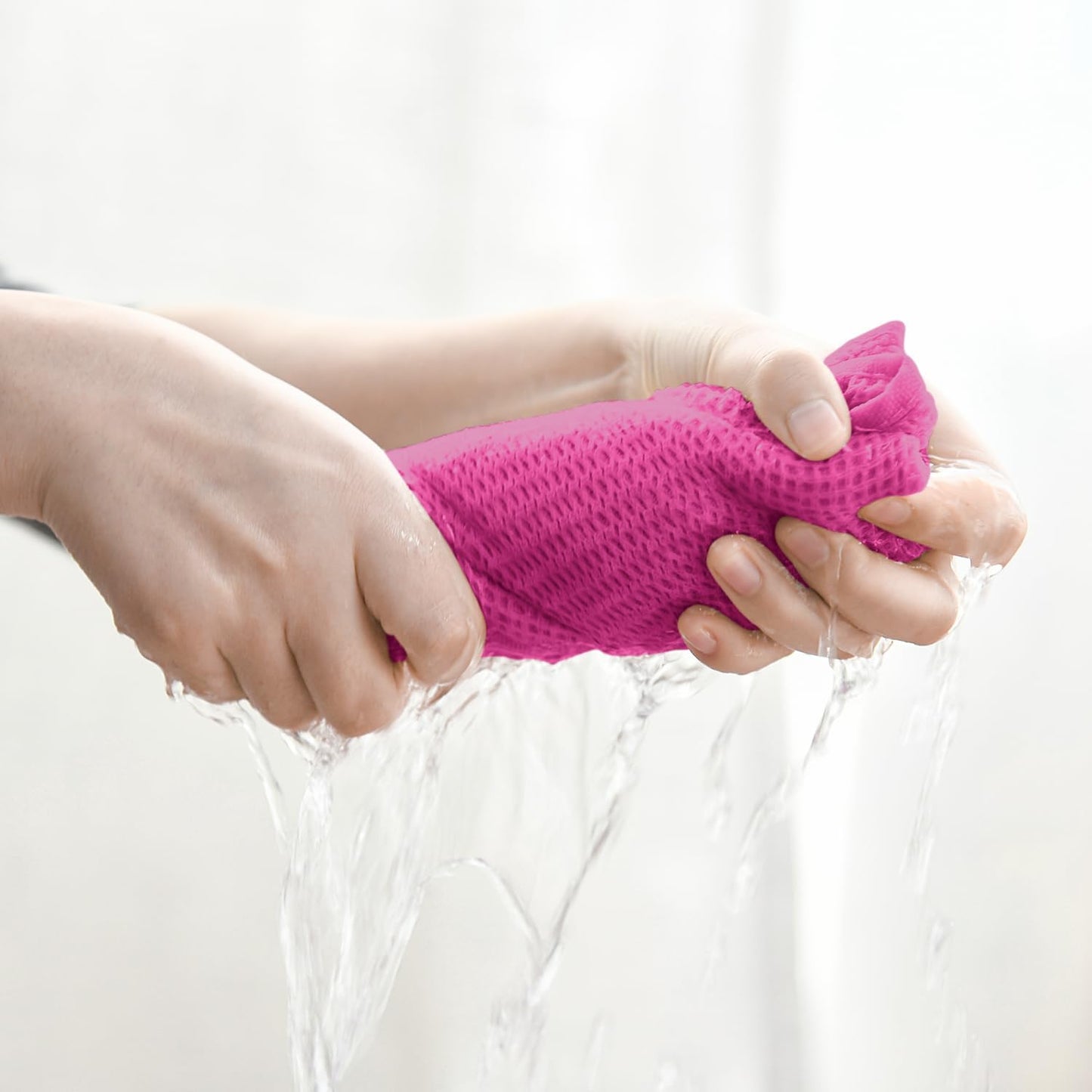 Artoid Mode 100% Cotton Rose Red Waffle Weave Kitchen Dish Cloths, 12x12 Inch Ultra Soft Absorbent Quick Drying Kitchen Dish Towels Set of 6