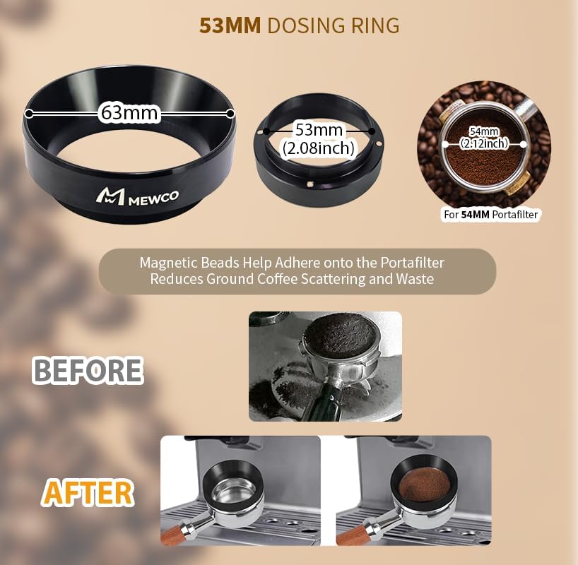 7 Pack Espresso Tamper Station&Coffee Distributor Tamper&Espresso WDT Stirrer&Coffee Tamping&Brush&Coffee Dosing Funnel&Espresso Puck Screen, Espresso Accessories for Bar Home Office (54 mm)