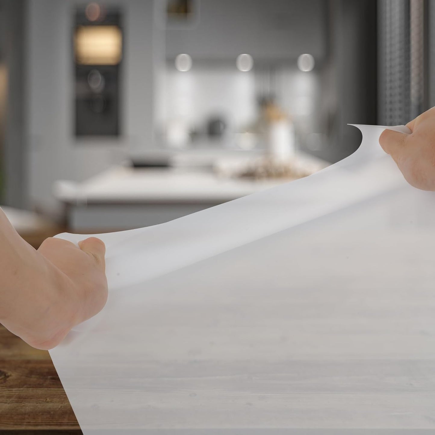 Silicone Mat for Kitchen Counter, Silicone Mat Trimable to Size (Translucent, 23.6×15.7inch-2PCS), BPA-Free Silicone Placemat, Heat-Resistant NonSlip Table Mat for Air Fryer, Countertop Protector Mat