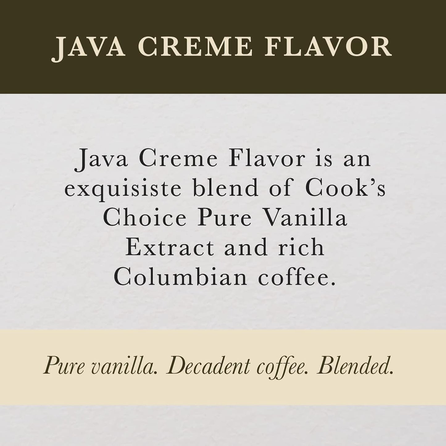 Cook's Java Creme Flavor 16 oz