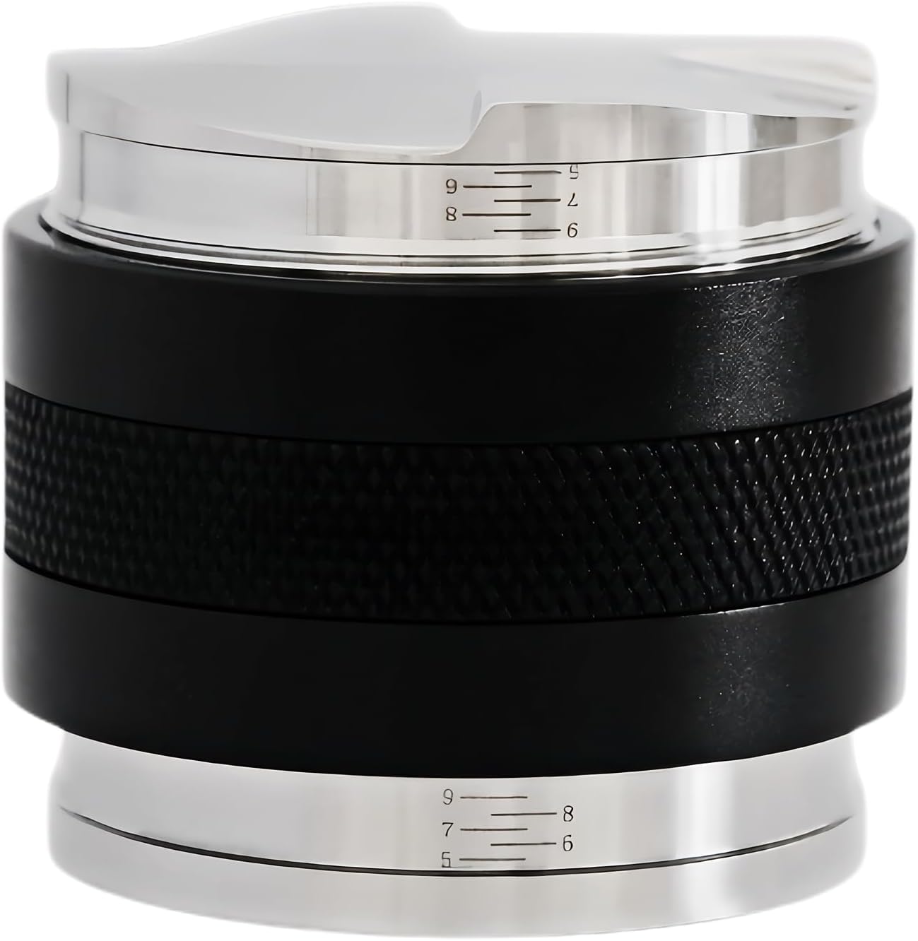 53mm Coffee Distributor & Tamper - Dual Head Adjustable Depth for Breville Barista Pro/Express/Touch - 304 Stainless Steel Compatible with 54mm Bottomless Portafilter, Black