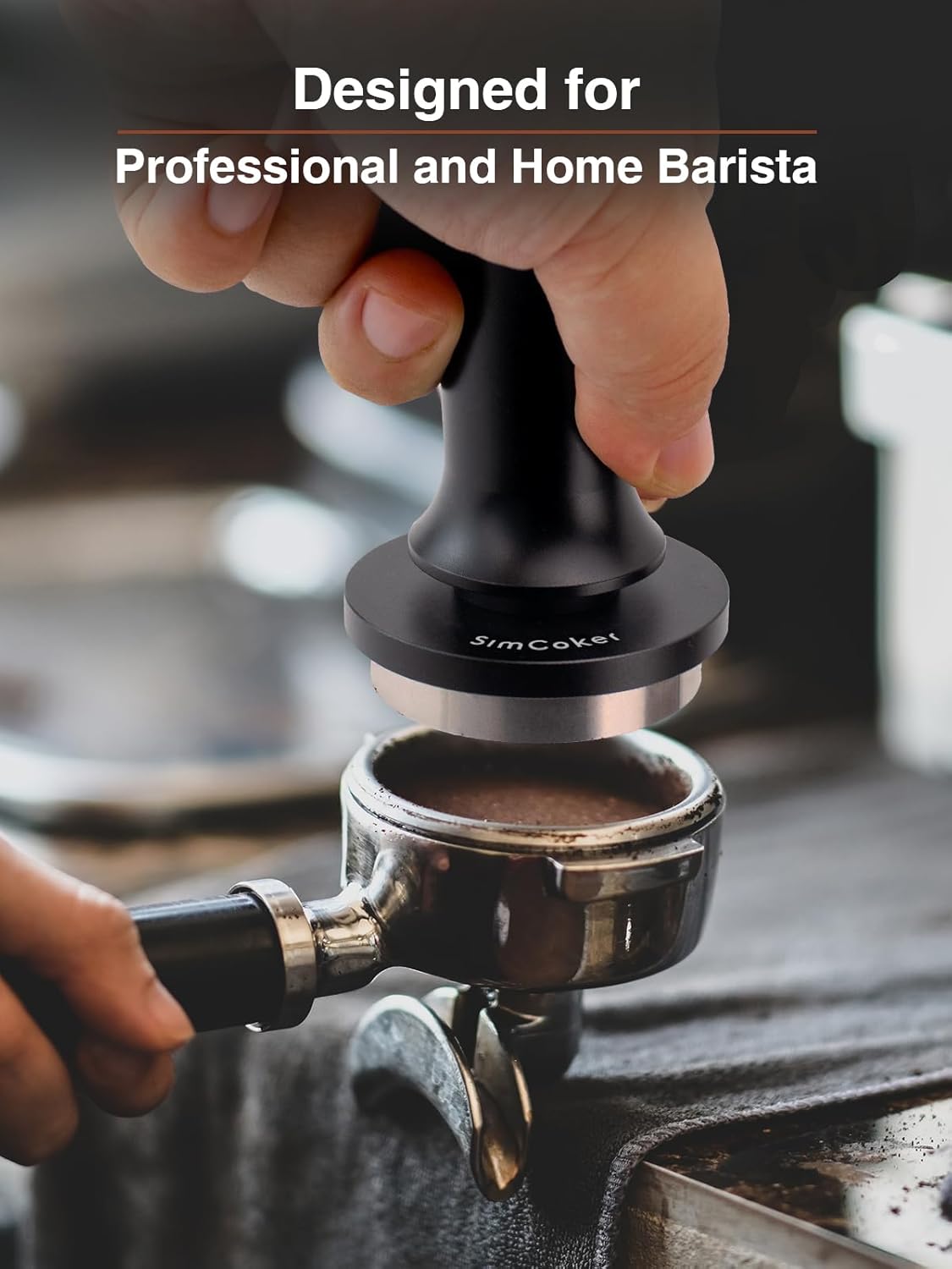 Espresso Tamper, 53mm Barista Coffee Tamper with Spring Loaded for Coffee Machine Portafilter,Stainless Steel