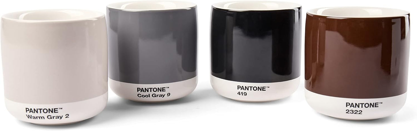Copenhagen Design Pantone Latte Cup - Double Wall Thermo - Cappuccino Handleless Mug - 7.44oz/220ml, Cool Grey 9