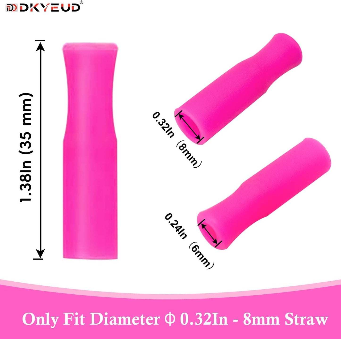 36PCS Food-Grade 12 Colors Metal Straws Reusable Silicone Tips,Only Fit Diameter 0.32In- 8mm Stainless Steel Straws, BPA Free, Eco-Friendly