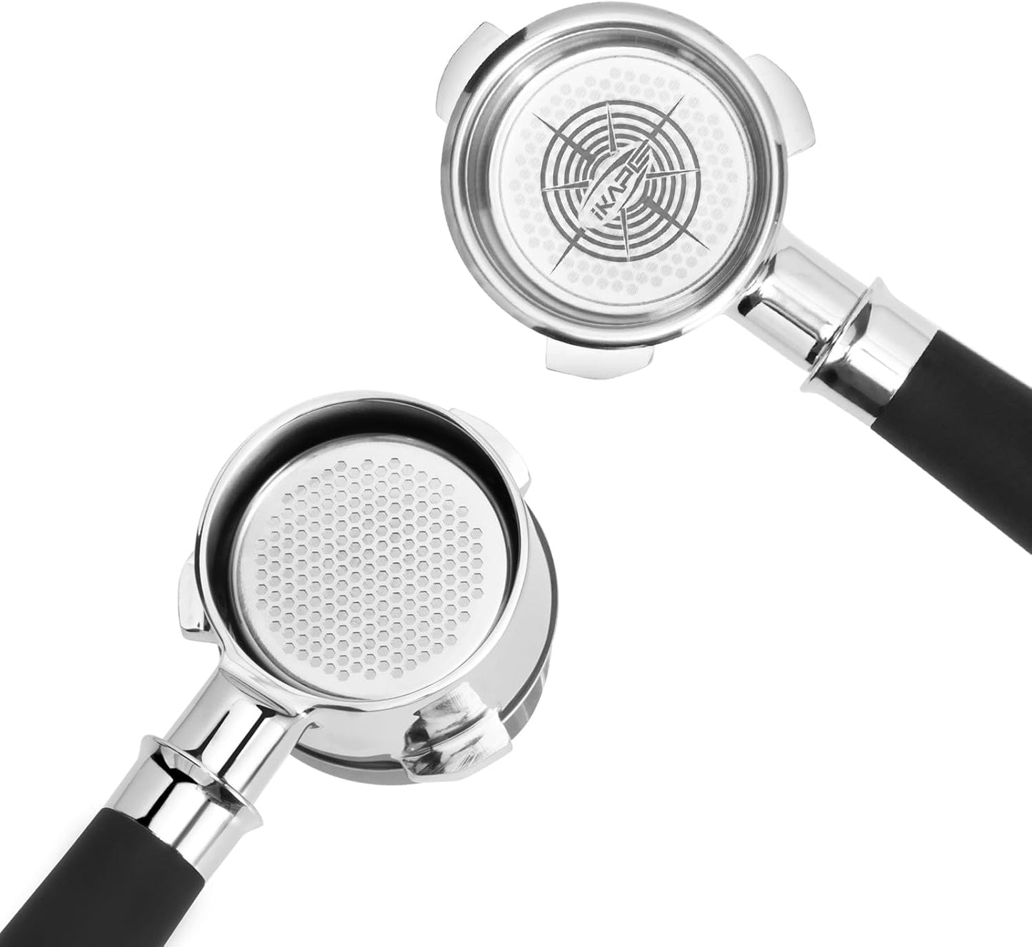 IKAPE Espresso 54mm Portafilter, Coffee Portafilter with Silicone Handle, Fits 54mm Breville Barista Series BES870/878/880 Machine & Solis Barista Machines, with16g Capacity Filter Basket