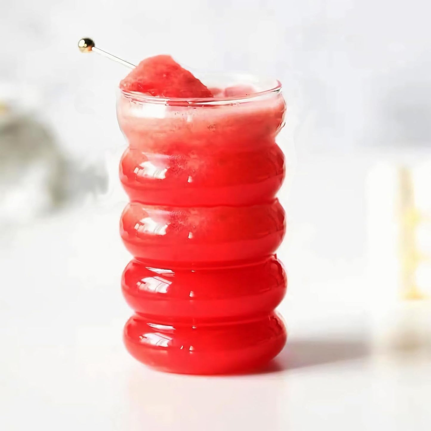 4 Pcs 20oz Drinking Glasses Set with Bamboo Lids and Straws, Cute Iced Coffee Glass Cups, Iced Coffee Tumblers, Thick Drinking Jars for Smoothie, Boba Milk Tea, Ideal for Gift, with Straw Brush