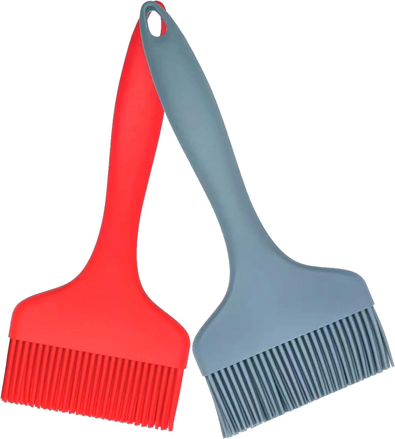 2 Pcs Of Large Silicone Basting Brushes One-Piece Design Pastry Brush Spread Oil Butter Sauce Marinade For Grill BBQ Baking Heat Resistant Kitchen Cooking Dishwasher Safe (Red And Gray)