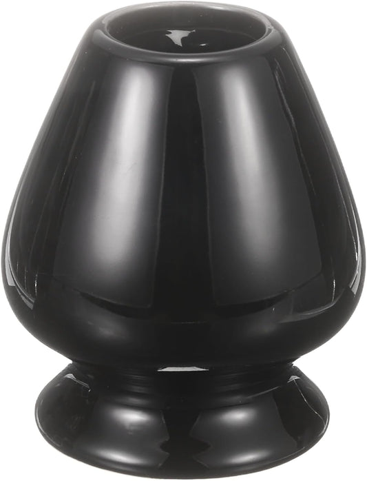 HARFINGTON Ceramic Chasen Stand 70mm Matcha Whisk Holder Teas Set Whisks Stand Traditional Matcha Tea Chasen Holder Tea Set Accessories for Tea Tasting, Black