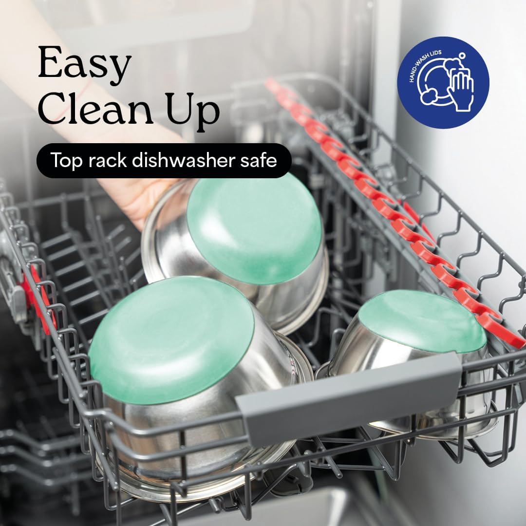 WHYSKO Stainless Steel Mixing Bowls with Lids Set - 5 Rustproof Metal Nesting Mixing Bowls for Kitchen, Meal Prep, Baking, Cooking, Storage - Includes 3 Grater Attachments, Dishwasher Safe