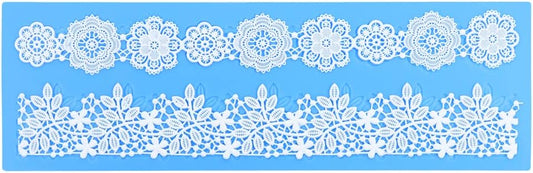 Embossing Lace Fondant Mold, Multi Circle Flowers Lace Mat Wedding, Silicone Molds for Cake Decorating Tool, Cake Lace Molds