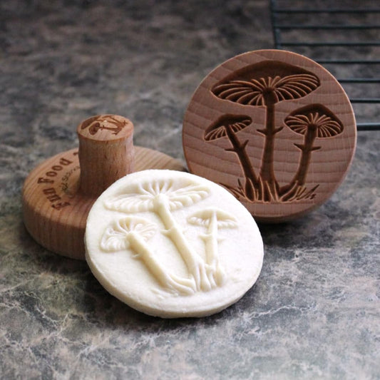 Wood Cookie Stamp, 2.5 Inch (Cluster of Mushrooms CS-081)