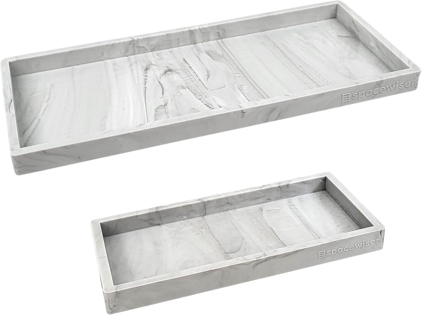 Countertop and Vanity Tray - 2 PC (11” and 7”) Shatterproof Silicone Kitchen and Bathroom Trays for Counter, Kitchen Soap Dispenser Tray, Vanity Trays for Bathroom, Perfume Key Tray