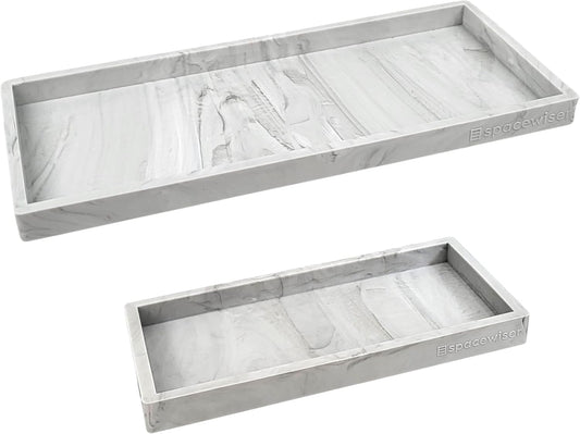 Countertop and Vanity Tray - 2 PC (11” and 7”) Shatterproof Silicone Kitchen and Bathroom Trays for Counter, Kitchen Soap Dispenser Tray, Vanity Trays for Bathroom, Perfume Key Tray