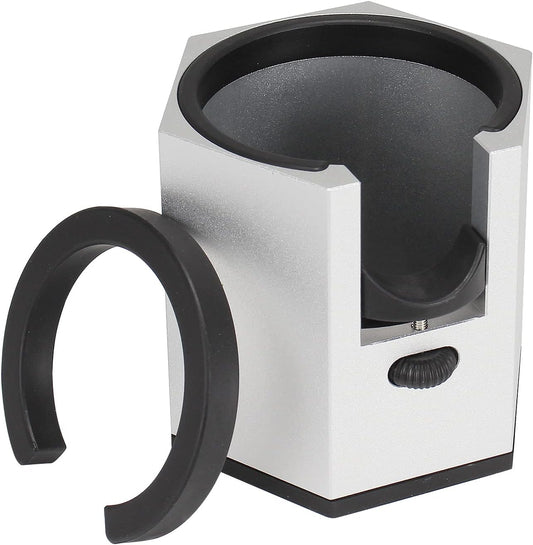 Espresso Tamping Station, Coffee Portafilter Holder, Aluminum Alloy Stand for Most 51mm, 53mm, 54mm, 58mm Coffee Portafilter (Hexagon,Silver)