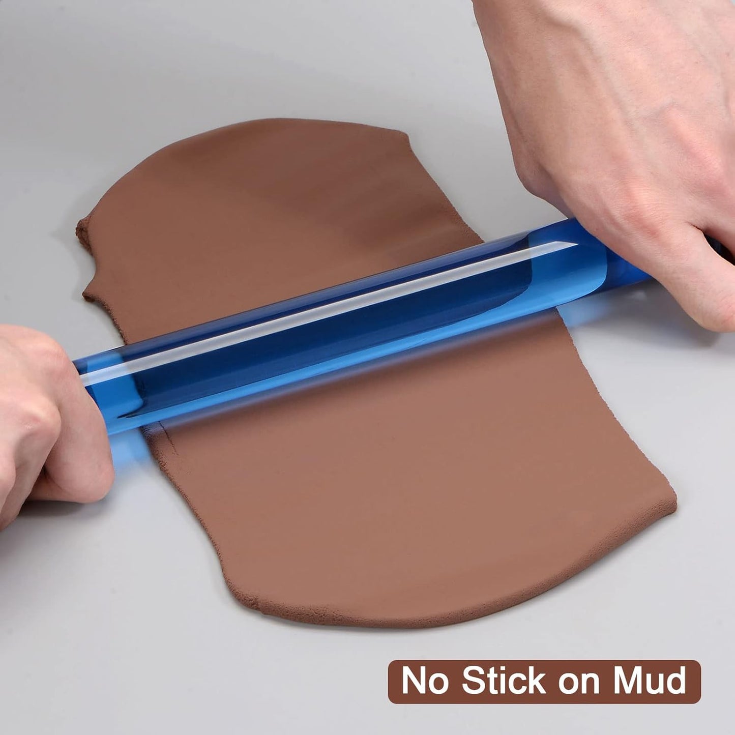 HARFINGTON Acrylic Clay Roller 6 Inch x 1 Inch Solid Non-Stick Plastic Round Tube Roller Polymer Clay Rod Fondant Rolling Pin for Shaping, Sculpting, Modeling DIY Crafts, Blue