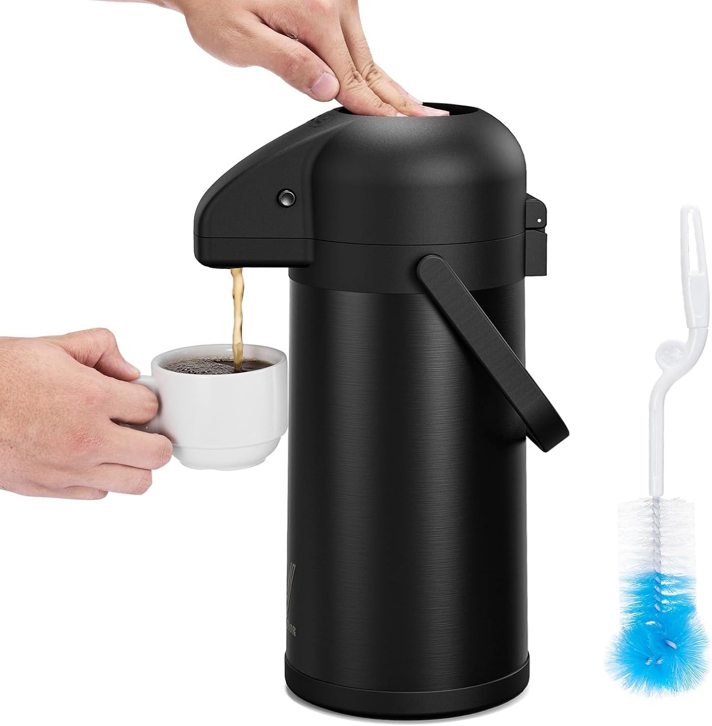 Airpot Coffee Carafe for Keeping Hot - 85 OZ/ 2.5L Coffee Dispenser with Pump - Insulated Stainless Steel thermal carafe for Hot Drinks Water Tea Chocolate - Hot Beverage Dispenser for Parties