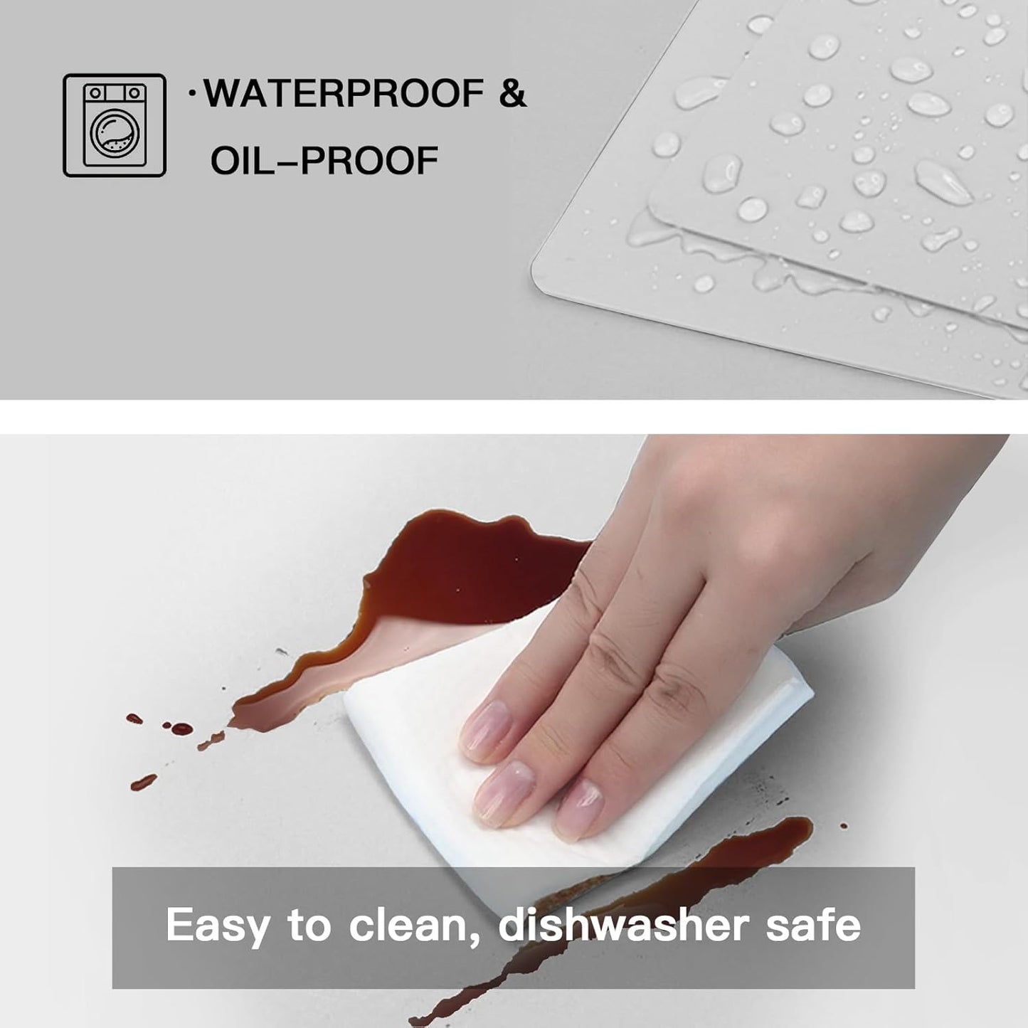 Silicone Mats for Kitchen Counter, 47.3"x23.6"x0.08" Largest Heat Resistant Mat Kitchen Island Waterproof 2MM Thick Countertop Protector Mat Nons-slip Extra Large Counter Mat (Semitransparent)