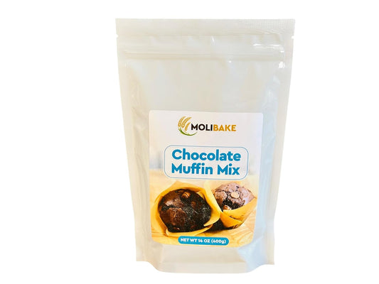 Molibake Chocolate Muffin Mix - Pack of 1 – Premium Chocolate Muffins Baking Mix with Cocoa Powder and Real Chips for Home Oven and Maker – 14 oz – Easy-to-Use Mix for Fluffy, Bakery-Style Homemade