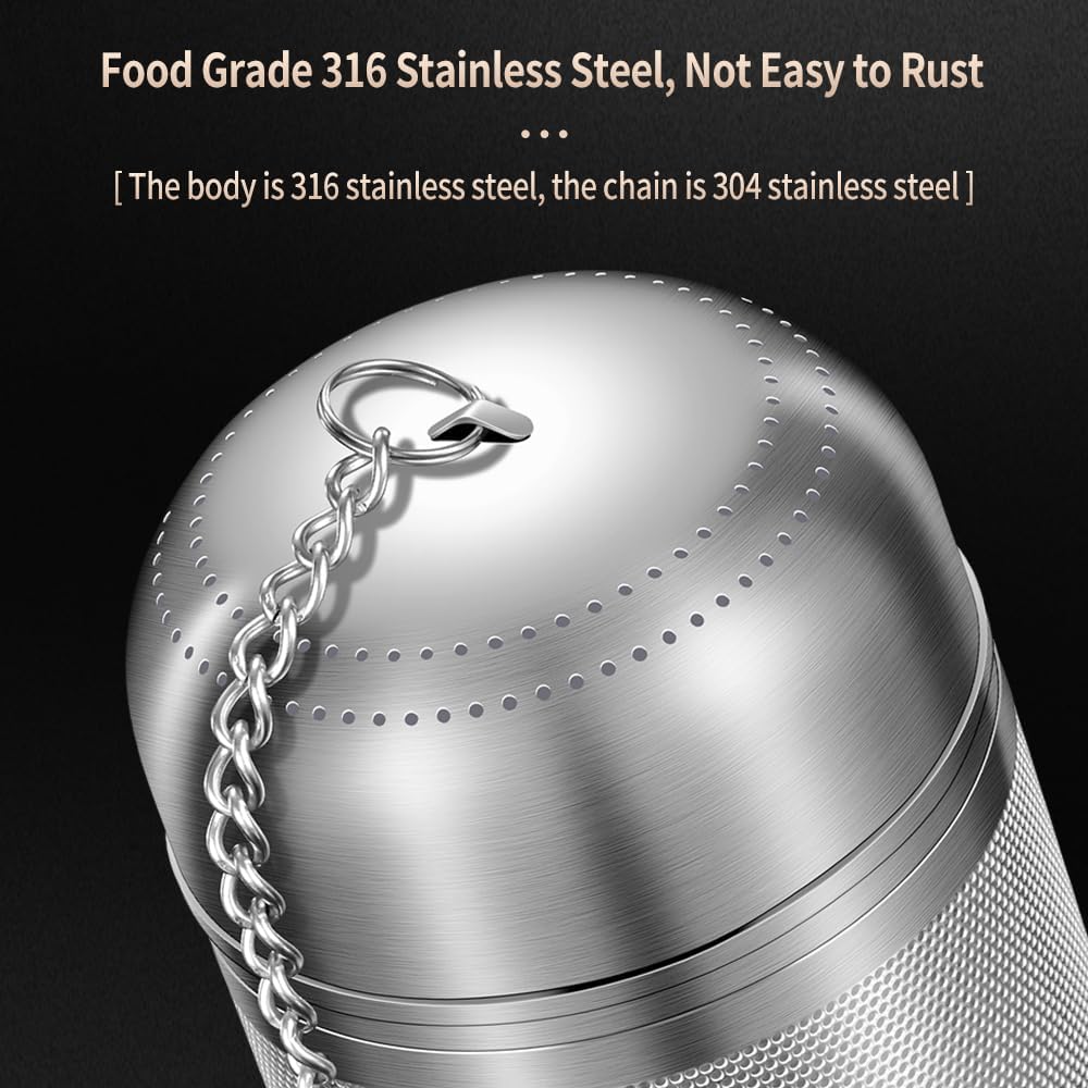 316 Stainless Steel Tea Infuser Reusable Tea Steeper Extra Fine Mesh Tea Infuser Tea Strainer for Loose Leaf Tea Spices and Seasonings (1 Pack - Large)