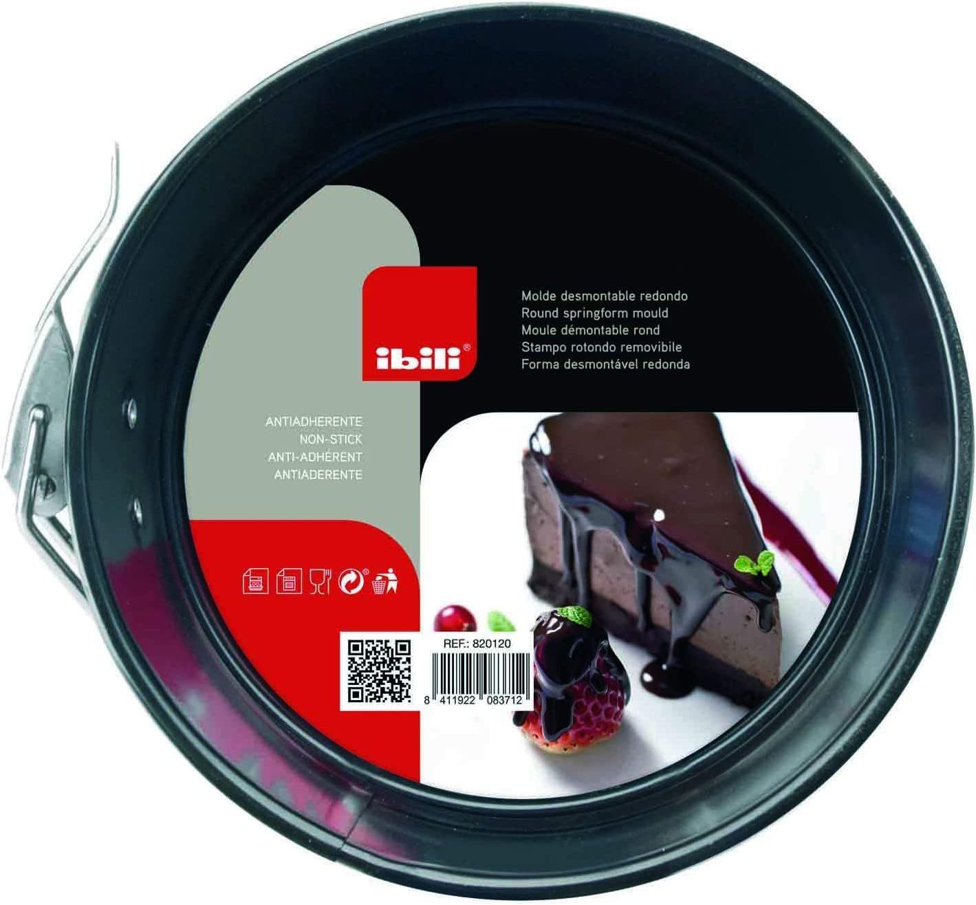 IBILI Moka Springform Pan Cake Mold Tin Non Stick with Loose Detachable Bottom for Baking (8.7 Inches)