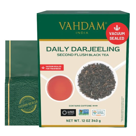 VAHDAM, Darjeeling Tea Leaves From Himalayas 340g (170+ Cups) Pure Unblended Darjeeling Black Loose Leaf Tea | Packed & Shipped Direct From Source In India