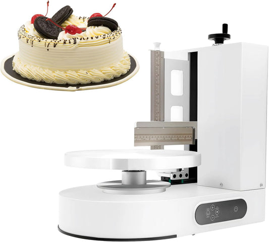 Cake Decorating Machine, Tabletop Cake Frosting Machine, Cream Smooth Coating Decoration Machine with LCD Display Type for 4-12inch Cakes for Cake Shops, Dessert Shops, Households