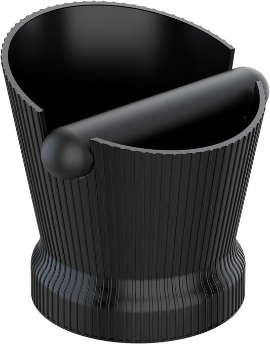 Espresso Knock Box, Coffee Knock Box with Durable Knock Bar and Non-Slip Base, Knock Box for Machine Accessories (Black Stripe)