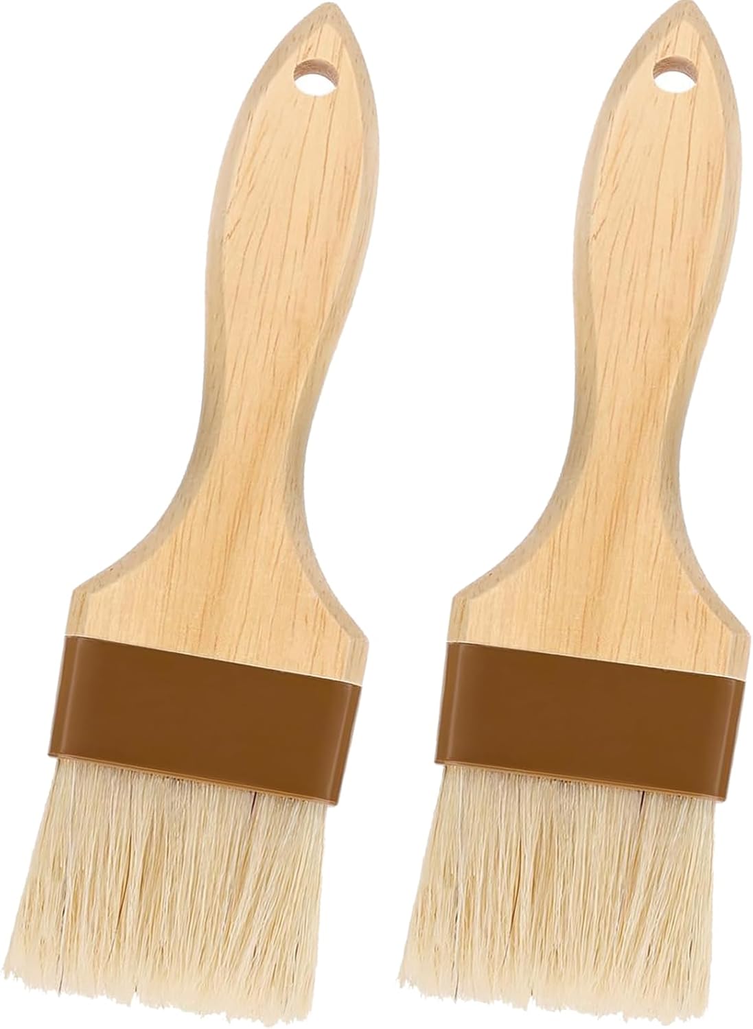 Pastry Brush,Basting Brush for Cooking,2 inch Natural Boar Bristle Baking Brush,Not Shed Cooking Brush for Oil and Sauce,Butter Brush,Food Brushes,Baster,Egg Wash Brush Kitchen Gadgets Baster(2 Pack)