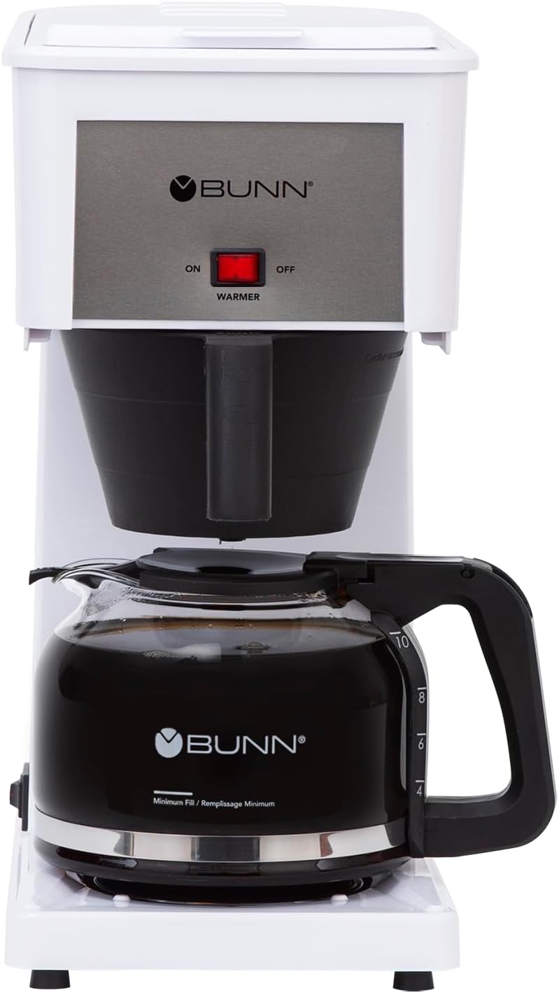 BUNN GRW Velocity Brew 10-Cup Home Coffee Brewer, White