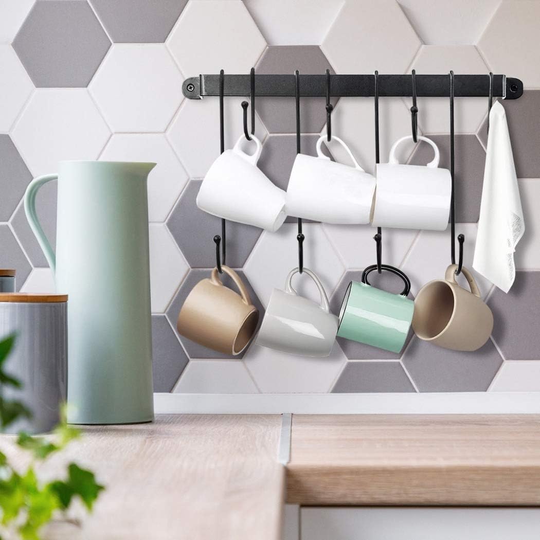 AJART Coffee Bar Decor Mug Holder: 17" Coffee Cup Rack for Home Kitchen Office Dining Room Cafe Bar