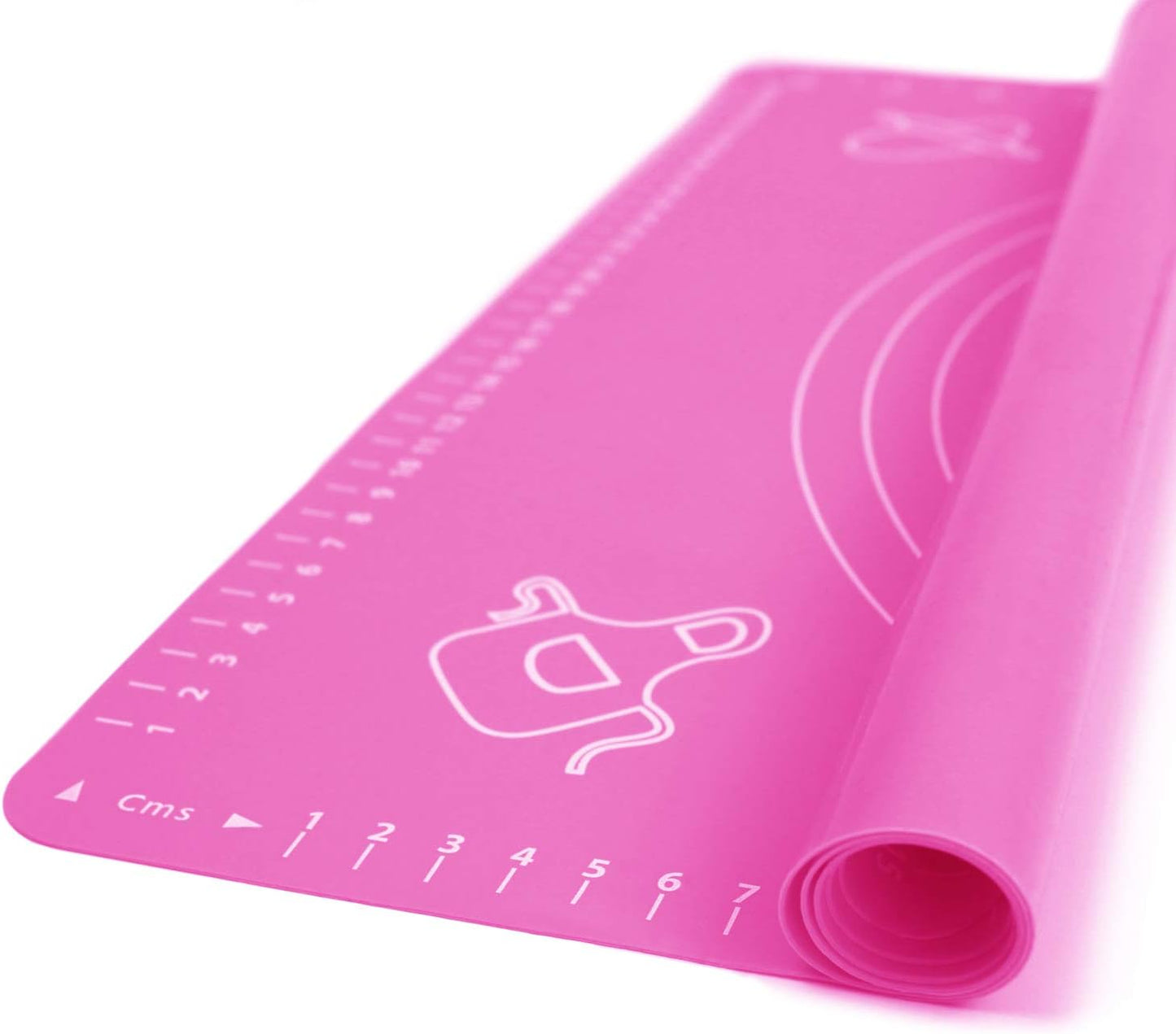 Silicone Baking Mat for Pastry Rolling Dough with Measurements, 19.7" x 15.7" BPA Free Non stick and Non Slip Pink Table Sheet Baking Supplies for Bake Pizza Cake