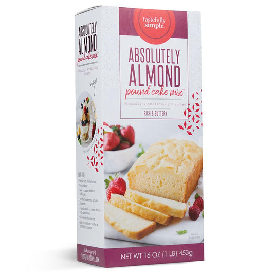 Tastefully Simple Absolutely Almond Pound Cake Mix, 16 Ounce (Pack of 2)