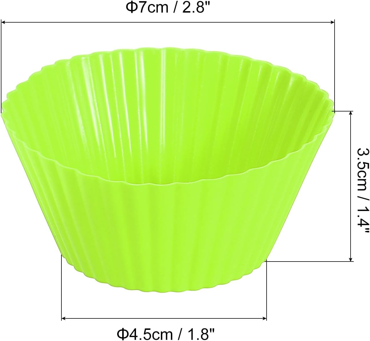 uxcell 36Pcs Silicone Cupcake Liners, Non-Stick Baking Cups, for Cooking Eggs, Baking Muffins and Make a Cake(Green)