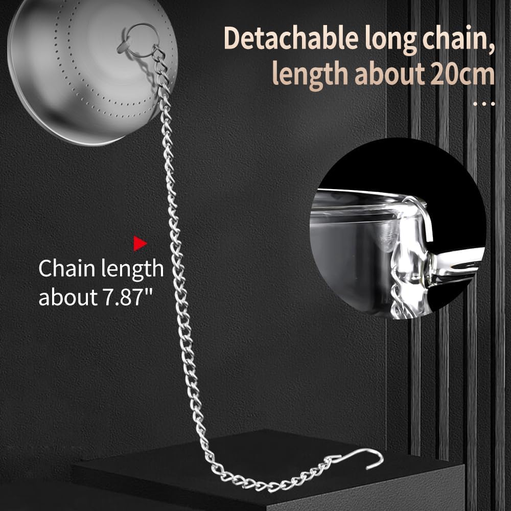 2Pack 316 Stainless Steel Tea Infuser for Loose Leaf Tea Reusable Tea Steeper Extra Fine Mesh Tea Infuser Tea Strainer for Loose Leaf Tea Spices and Seasonings (2 Pack - Large)