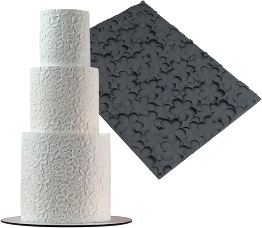 mostsom Silicone Lace Cake Mold Flower Impression Mat for Baking, Non-Stick Flexible Silicone Decorating Mat for Cakes, Cookies, Pastry, Chocolate, Fondant - Dishwasher Safe (E_ Flower)