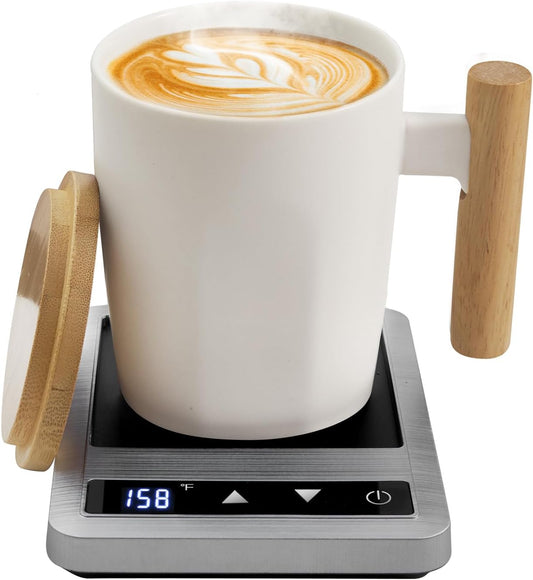 Coffee Mug Warmer & Mug Set 2025, Heated Cup for Desk with Temperature Control and Smart Auto Shut Off, 14oz