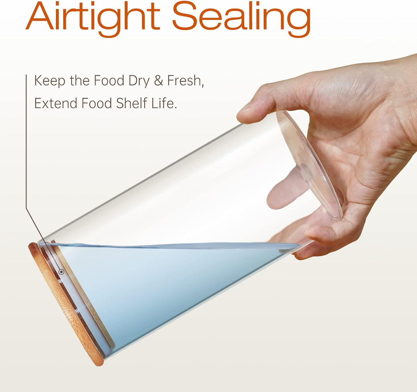 Glass Jars with Bamboo Lids 28 floz [Set of 8], Glass Canisters with Airtight Lids, Glass Food Storage Containers for Pasta, Oats, Coffee, Flour, Sugar, Rice, Best for Kitchen & Pantry