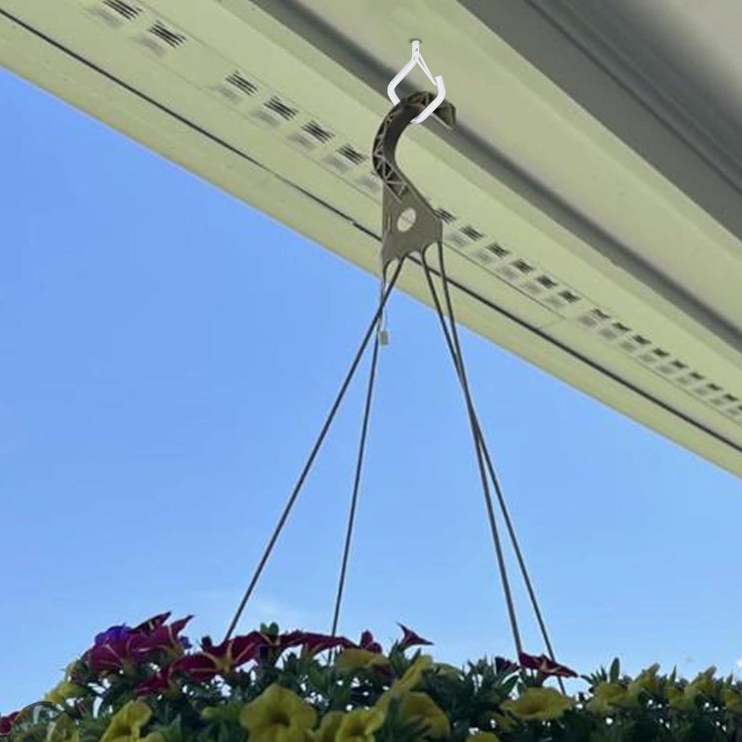 100 PCS White Eye Screw Hooks for Hanging Heavy Duty with Safety Buckle.Metal Ceiling Hooks for Hanging Plants Cup Wind Chime Bird Feeders Patio Lights at Indoor&Outdoor